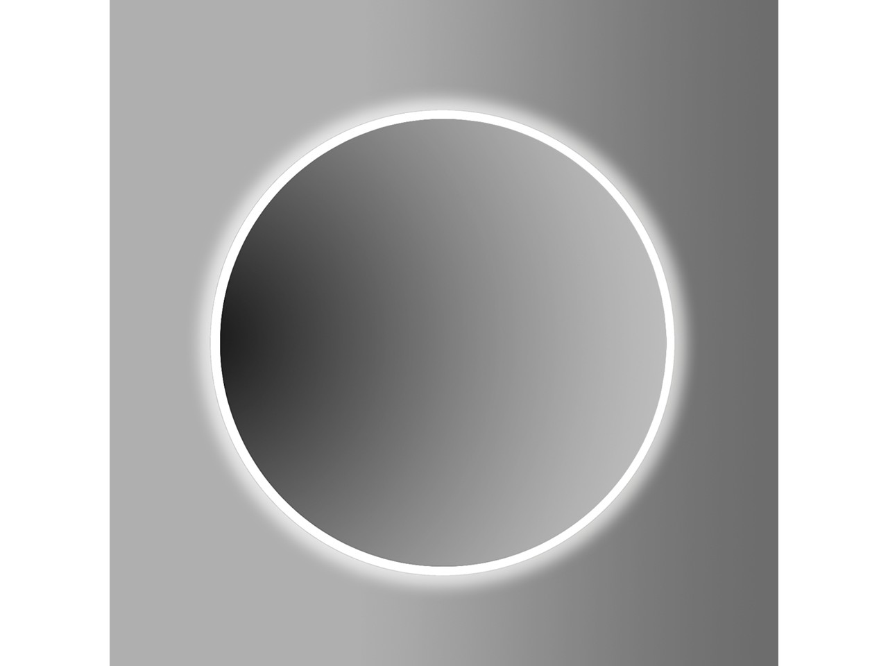 SILVER Ø100 LED BATHROOM MIRROR WITH PERIMETER BACKLIT SANDBLASTING