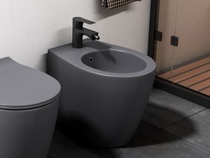 Stand-Bidet Sentimenti Neo 52x36 cm wandbündig grau matt