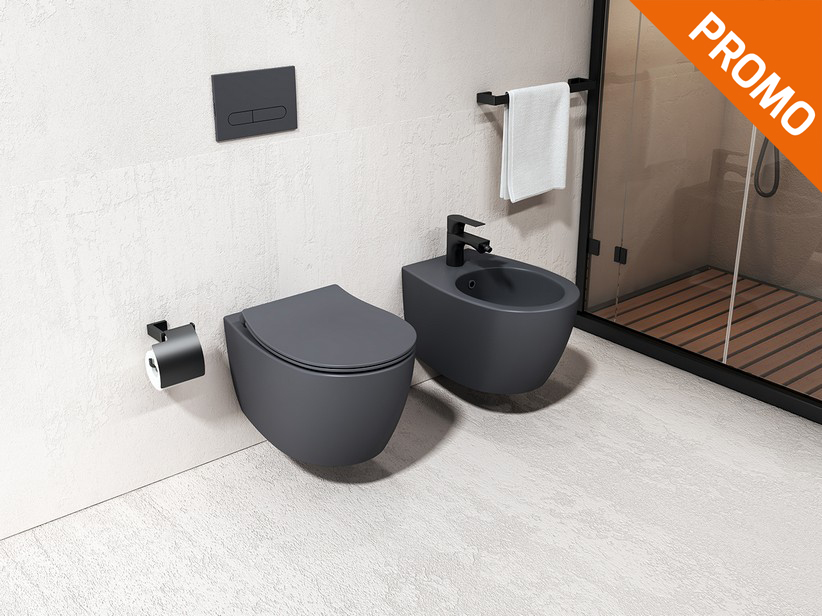 Sanitaires suspendus Sentimenti Neo Rimless gris mat