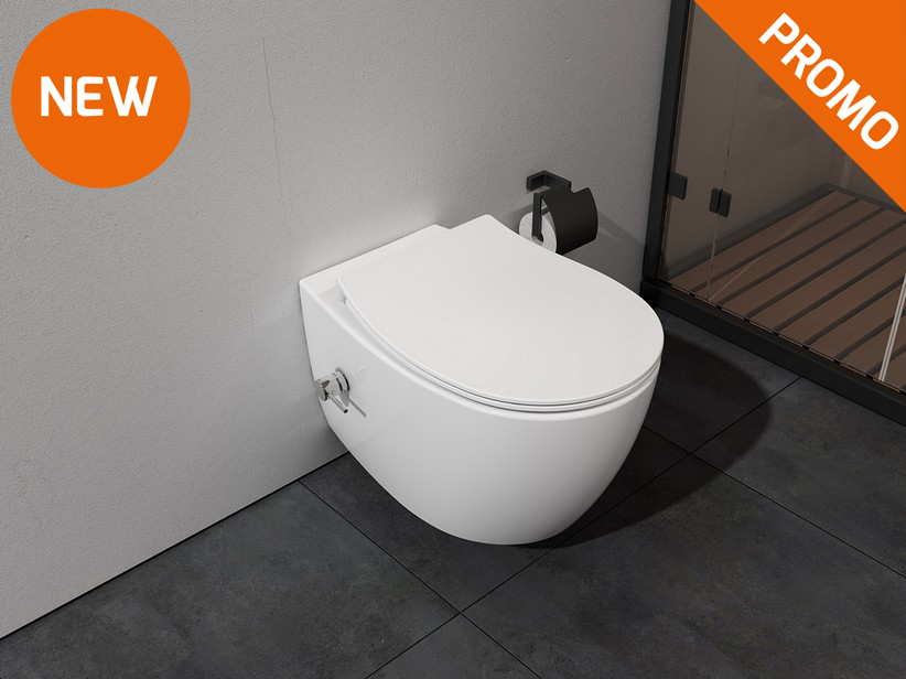 Sentimenti Neo Wall-Hung Dual Function Pan-Bidet Glossy White