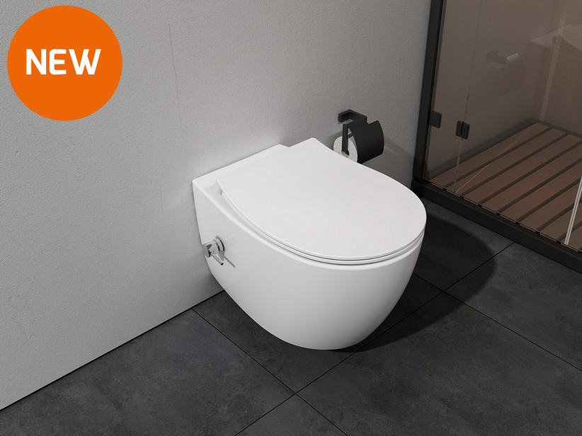 Sentimenti Neo Wall-Hung Dual Function Pan-Bidet Glossy White