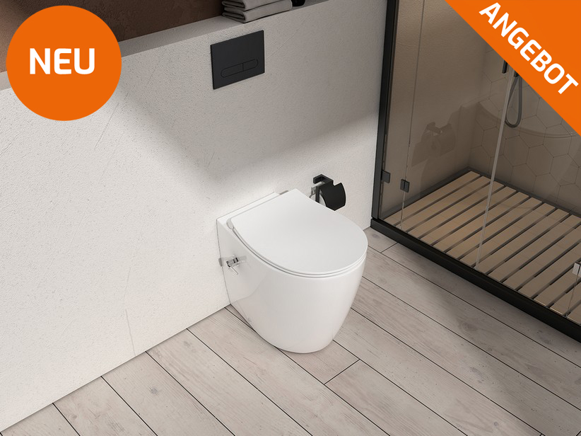 Stand-WC mit Bidetfunktion Sentimenti Neo Rimless weiss glänzend