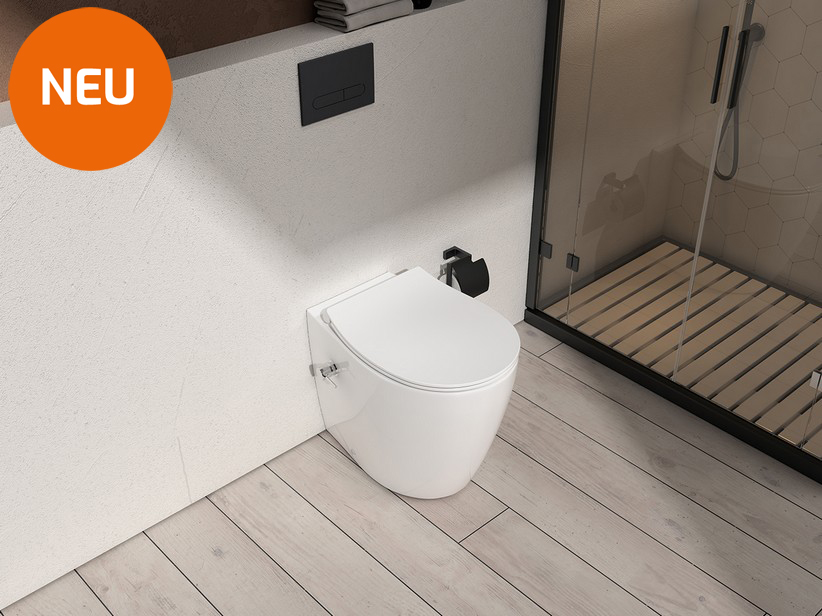 Stand-WC mit Bidetfunktion Sentimenti Neo Rimless weiss glänzend