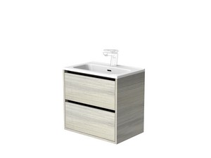 Meuble sous-vasque de salle de bains CAMPIGLIO 60/P39 cm 2 tiroirs effet bois gris