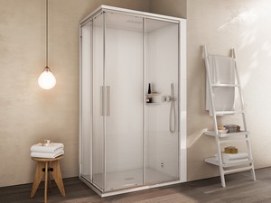 Cabina Doccia Multifunzione e STEAM Mellow 140x90 Cromo Installazione Angolo Destro