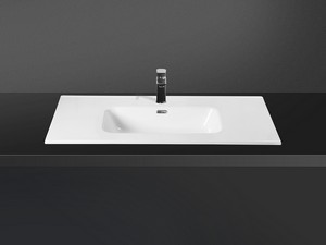 Lavabo Smart Unitop 101x46,5 cm en céramique blanc brillant