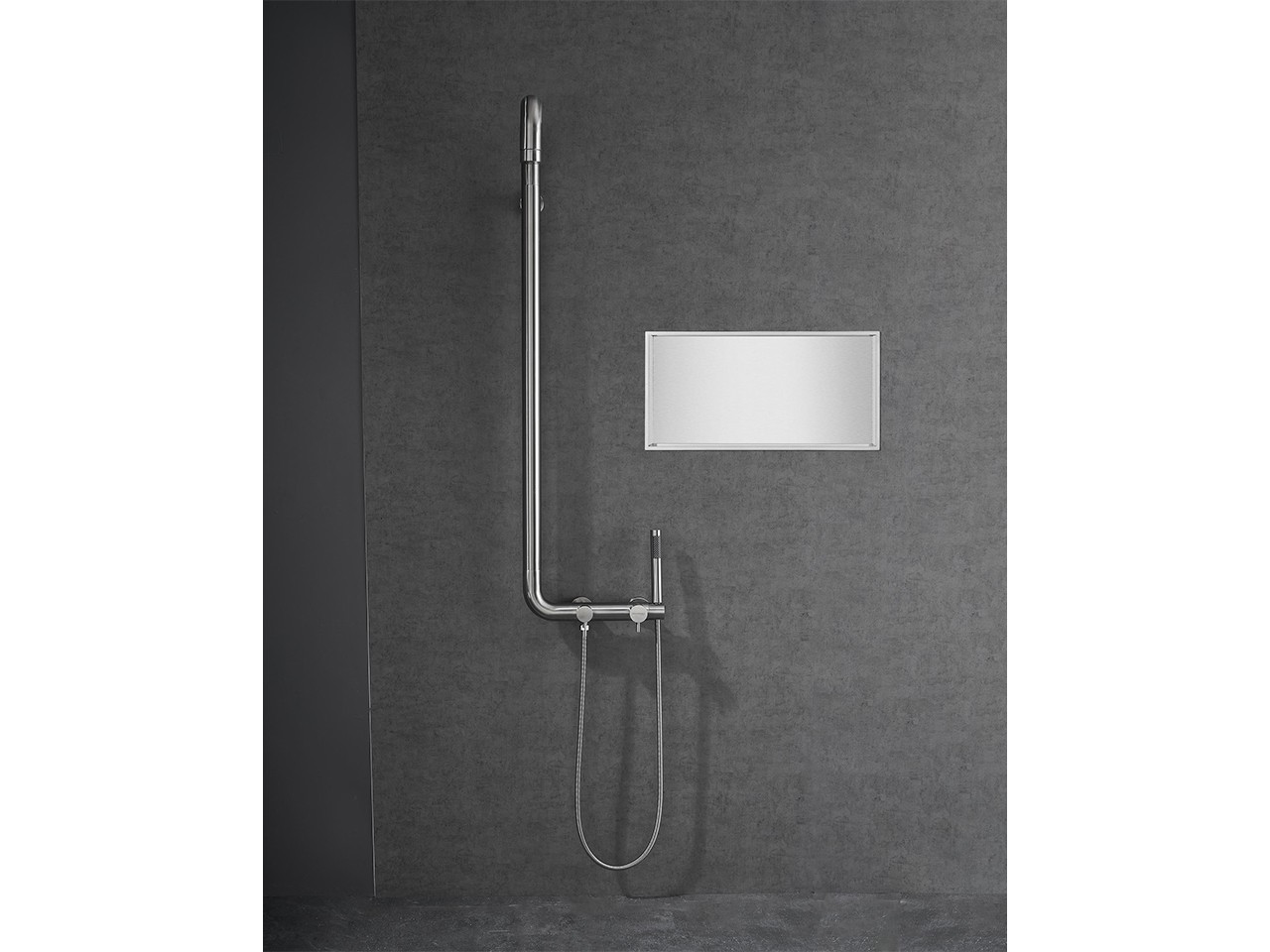 Nicchia Doccia A Parete In Acciaio Inox 304 – 60x30x10 Cm, Nero, Impermeabile E Antiruggine, Per Bagno E Cucina