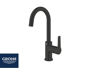 Mitigeur monocommande taille L Grohe® Start pour lavabo Unitop noir mat