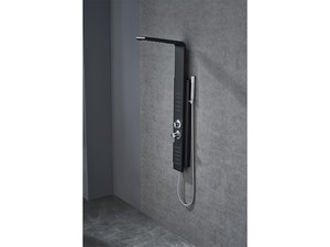 Colonne de douche Mia 2 jets hydro acier inoxydable chrome/noir mat