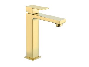 Mitigeur monocommande lavabo haut Kyra en PVD or brossé