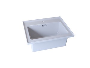 Waschtrog halbeinbau BONK 61x51 aus Keramik Weiß glänzend