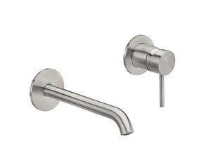 Wall-mounted Washbasin Mixer Petra Inox 316 Single Handle Without Drain in Brushed Steel