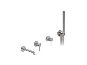 Built-in Inox Petra 316 Double Bath Mixer in Brushed Steel