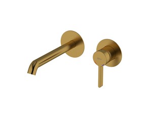 Wall-mounted washbasin mixer with built-in Easy-Box Eolo single-lever brushed gold