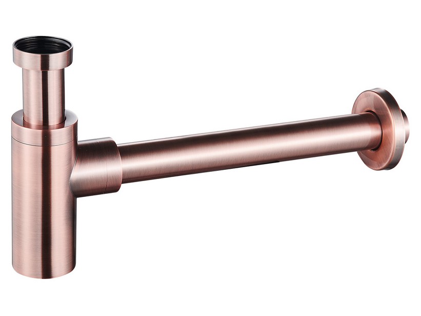 High-Design Round Sink Trap 11/4 Brushed Copper