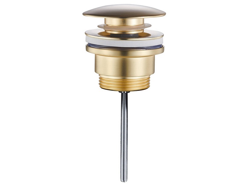 Click Clack Universal Round Sink Drain Plug Soft Gold