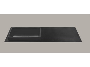 Lavabo Unitop STAR avec vasque semi-encastrée gauche 120,5x51,5 noir effet pierre