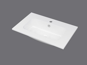 Lavabo Unitop compact MAREA 60x38 cm résine blanc brillant