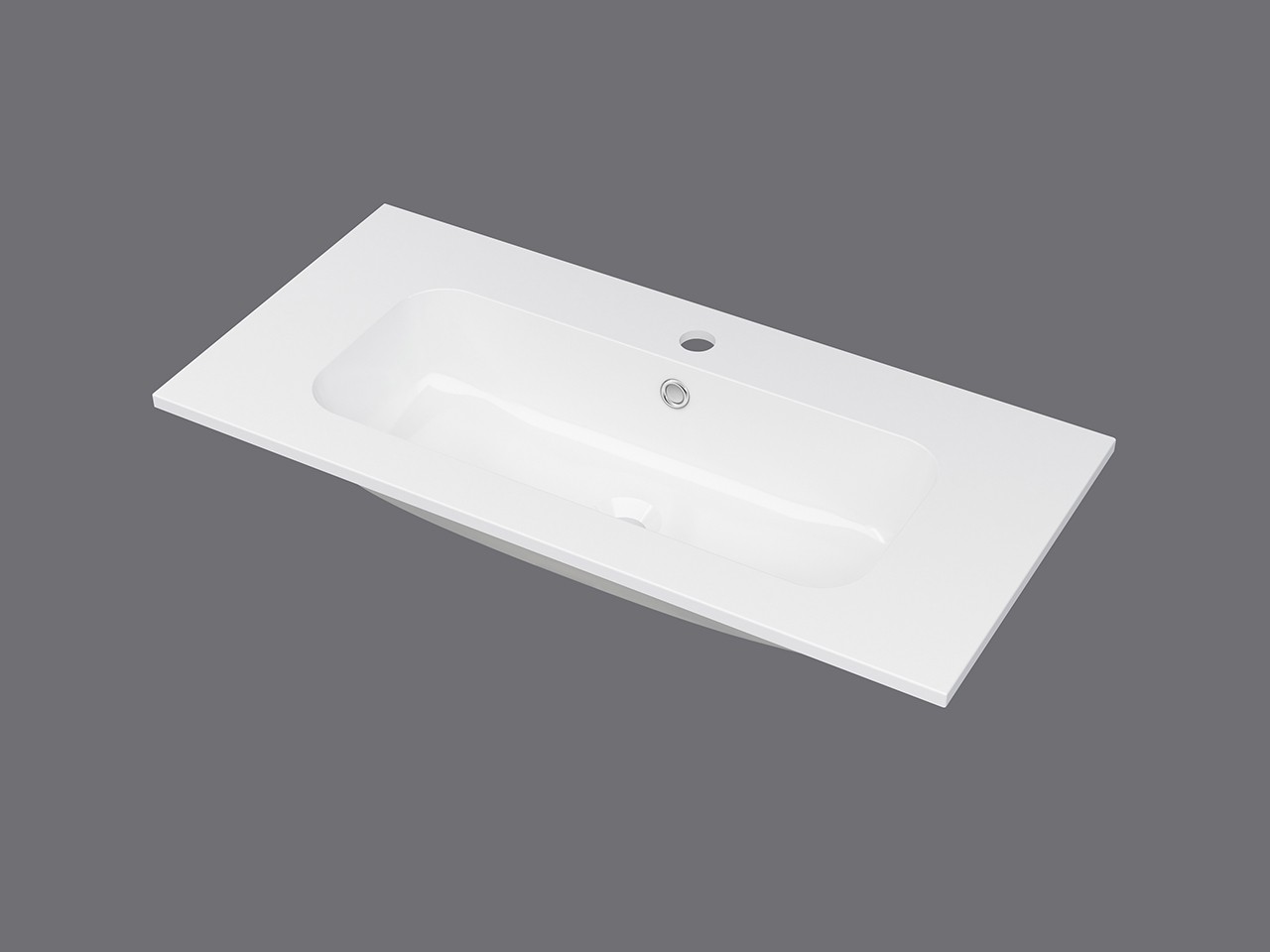 Lavabo Unitop Salvaspazio Marea cm 80x38 in Resina Bianco Lucido ...