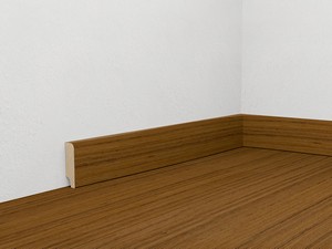 Sockelleiste aus Teak Holz dunklel 12x40x2400 mm