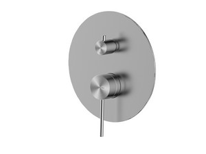 Plaque pour mitigeur monocommande de douche encastrable avec inverseur 2 voies Spring Inox 304 brossé