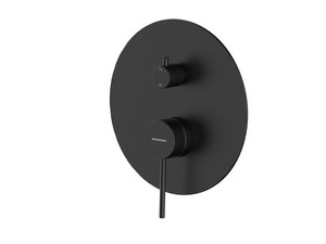 Plaque pour mitigeur monocommande de douche encastrable avec inverseur 2 voies Spring Inox 304 noir mat