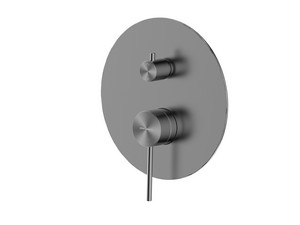 Plaque pour mitigeur monocommande de douche encastrable avec inverseur 2 voies Spring Inox 304 Gun Metal