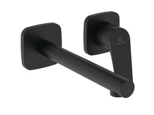 Mitigeur de lavabo mural Ceralife C monocommande noir soie