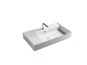 Lavabo Unitop Twenty vasque droite 81x46 cm blanc brillant