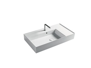 Lavabo Unitop Twenty vasque gauche 81x46 cm blanc brillant