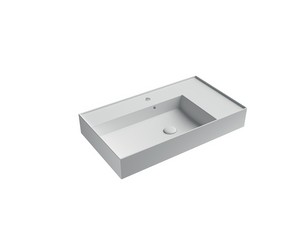 Lavabo Unitop Twenty vasque gauche 81x46 cm blanc mat