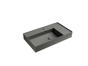 Lavabo Unitop Twenty vasque gauche 81x46 cm gris mat