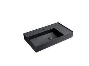 Lavabo Unitop Twenty vasque gauche 81x46 cm noir mat