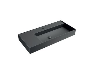 Lavabo Unitop Twenty vasque droite 101x46 cm noir mat