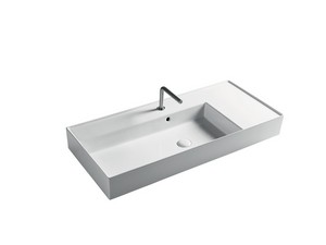 Lavabo Unitop Twenty vasque gauche 101x46 cm blanc brillant
