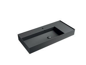 Lavabo Unitop Twenty vasque gauche 101x46 cm noir mat
