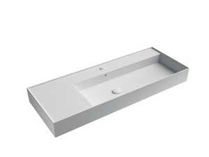 Lavabo Unitop Twenty vasque droite 121x46 cm blanc mat