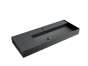 Lavabo Unitop Twenty vasque droite 121x46 cm noir mat