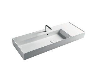 Lavabo Unitop Twenty vasque gauche 121x46 cm blanc brillant