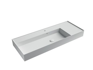Lavabo Unitop Twenty vasque gauche 121x46 cm blanc mat