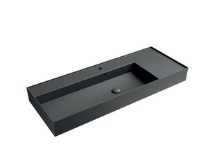 Lavabo Unitop Twenty vasque gauche 121x46 cm noir mat