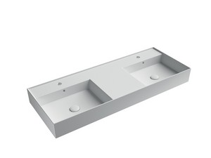 Lavabo Unitop Twenty double vasque 121x46 cm blanc mat