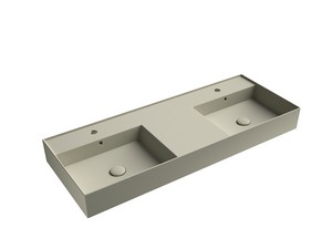 Lavabo Unitop Twenty double vasque 121x46 cm sable mat