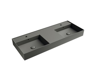 Lavabo Unitop Twenty double vasque 121x46 cm gris mat