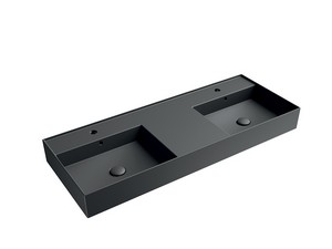 Lavabo Unitop Twenty double vasque 121x46 cm noir mat