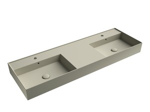 Lavabo Unitop Twenty double vasque 141x46 cm sable mat
