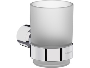 Blur glass holder in chrome stainless steel