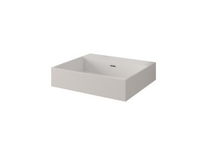 Lavabo Faro 51 cm sans trou pour mitigeur en résine blanc mat