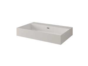 Waschbecken Faro 71x46 cm Harz ohne Mischloch Weiß matt