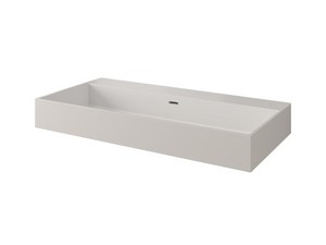 Lavabo Faro 91 cm sans trou pour mitigeur en résine blanc mat